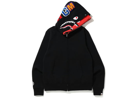 BAPE Shark Full Zip Double Hoodie Black/Red