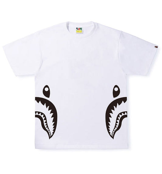 BAPE Bicolor Side Shark Tee White