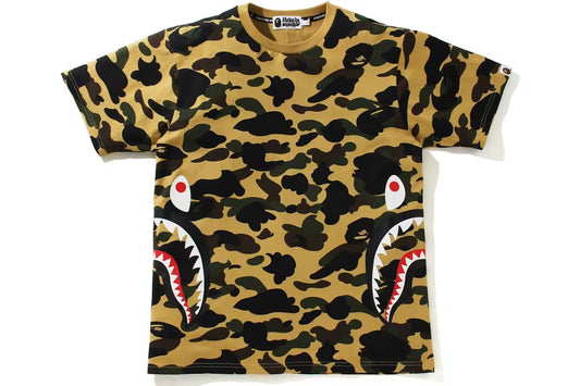 BAPE 1st Camo Side Shark Tee Yellow