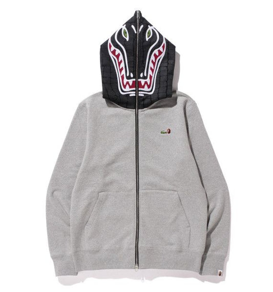 Full Zipper Hoodie BAPE x Lacoste Grey